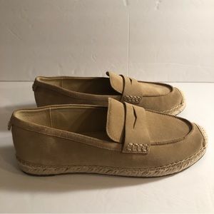 Sam Edelman Kia Taupe Suede Espadrille Loafers women’s 9